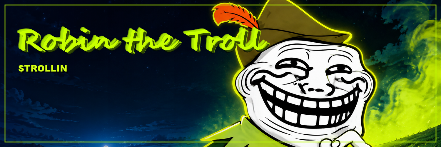 Robin the Troll neon night banner